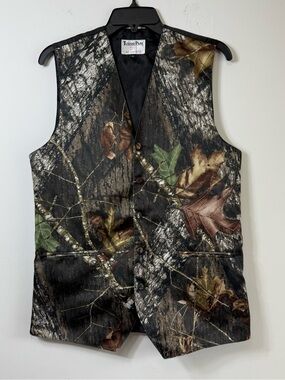 Tuxedo Park Camouflage Tuxedo Vest Size ML Real Tree Camo Wedding Prom